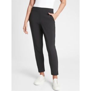 Athleta 24 black Brooklyn ankle pants casual comfort lounge straight leg crop